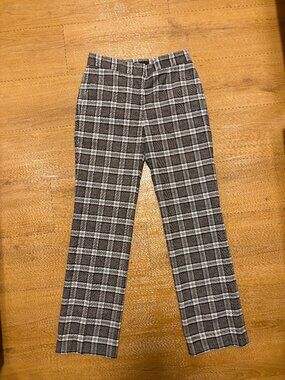 Maje Grey Plaid Pants FR 36
